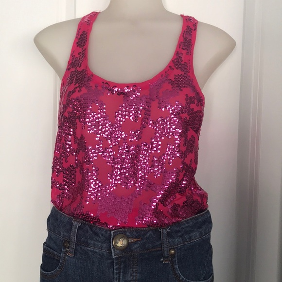 Pink Sequin tank - Picture 2 of 5